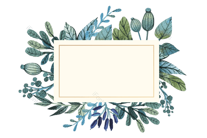 水墨图片,花卉边框元素,手绘花草PNG,水彩免抠素材